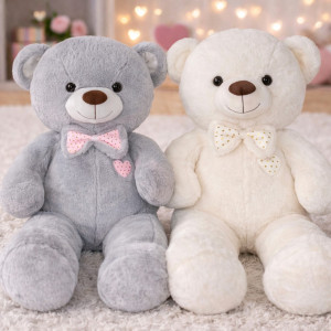 Duży Miś 2 kolory Love - 75/45cm Biały - pluszak, maskotka