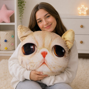 Poduszka Kotek 3D - 48cm - pluszak, maskotka