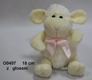 Owieczka z kokardą (Głos) - 18cm - pluszak, maskotka