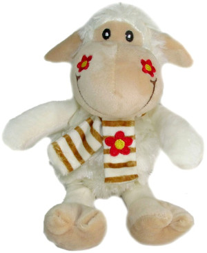 Owieczka brązowa z szalikiem - 20/12cm - pluszak, maskotka