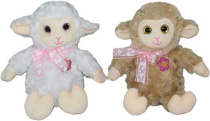 Owieczka 2 kolory Owca z kwiatkiem Love - 20cm Dowolny / Mix - pluszak, maskotka
