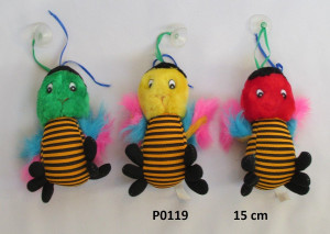 Pszczółka 3 kolory Pszczoła z przyssawką - 15cm Czerwony - pluszak, maskotka