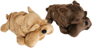 Piesek Leżący Mops Buldog 2 kolory - 25cm Ciemny brąz - pluszak, maskotka