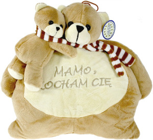 Poduszka Mamo Kocham Cię Miś - 35cm - pluszak, maskotka