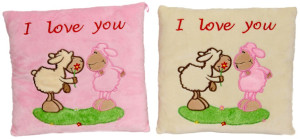 Poduszka Owieczka I Lovey You 2 kolory - 35cm Różowy - pluszak, maskotka