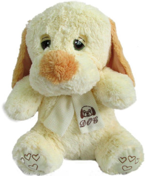 Piesek Kremowy w szaliku Dog - 40cm - pluszak, maskotka