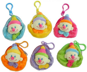 Brelok Portfelik Clown Klaun 6 kolorów - 10cm Dowolny / Mix - pluszak, maskotka