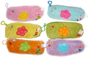 Piórnik Kwiatek 6 wzorów - 20cm Błękitny - pluszak, maskotka
