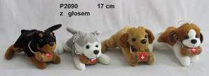 Piesek 4 wzory (Głos) - 17cm Brązowy - pluszak, maskotka