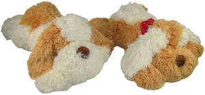 Piesek Leżący Włochacz 2 kolory - 65cm Brązowy - pluszak, maskotka
