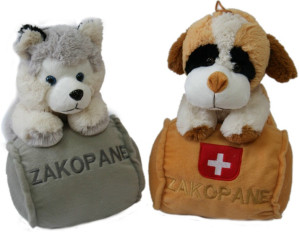 Piesek Bernardyn Husky z beczką Zakopane - 30cm Brązowy - pluszak, maskotka