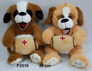 Piesek Siedzący Bernardyn 2 kolory - 46cm Ciemny brąz - pluszak, maskotka