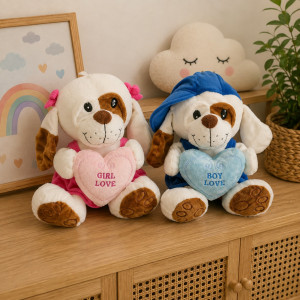 Piesek Girl Love Serce 2 kolory - 25cm Dowolny / Mix - pluszak, maskotka
