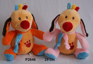 Piesek Kolorek Baby 2 kolory - 25cm Pomarańczowy - pluszak, maskotka