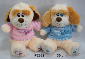 Piesek Love Różowy / Niebieski - 30cm Różowy - pluszak, maskotka