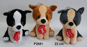 Piesek Love 3 kolory - 23cm Biały - pluszak, maskotka