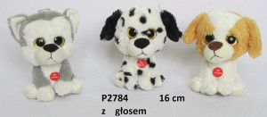 Piesek Dalmatyńczyk Husky Beagle (Głos) - 16cm Brązowy - pluszak, maskotka