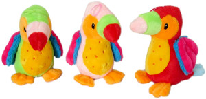 Papuga 3 kolory (Głos) - 22cm Czerwony - pluszak, maskotka