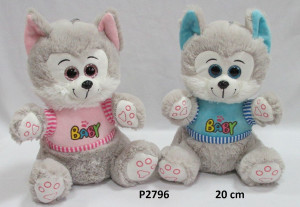 Piesek Husky Baby 2 kolory - 20cm Niebieski - pluszak, maskotka