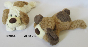 Piesek Leżący 2 kolory - 31cm Kremowy - pluszak, maskotka