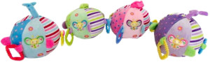 Piłka Kula Grzechotka 4 wzory - 14cm Dowolny / Mix - pluszak, maskotka