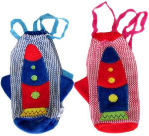Plecak Rakieta pokrowiec na butelkę 2 kolory - 21cm Czerwony - pluszak, maskotka