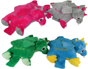 Poduszka Składana Dinozaur Smok 4 kolory Kraków - 32cm Niebieski - pluszak, maskotka