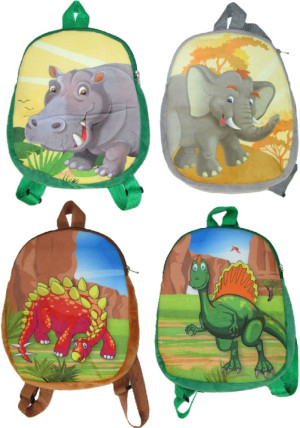 Plecak Dżungla Dinozaur Słoń Hipopotam 4 wzory - 30cm Dowolny / Mix - pluszak, maskotka