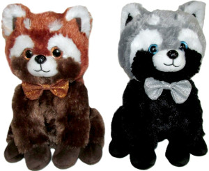 Miś Panda Czerwona 2 kolory - 24cm Dowolny / Mix - pluszak, maskotka