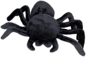 Pająk Czarny Tarantula Halloween 2 kolory - 22cm Czerwony - pluszak, maskotka