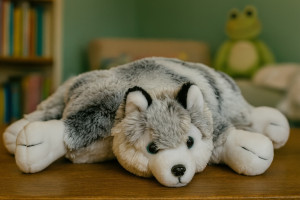 Poduszka Składana Piesek Husky - 44cm - pluszak, maskotka
