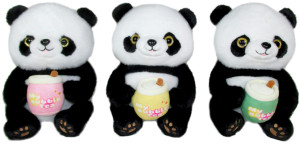 Miś Panda 3 kolory Bubble Tea - 25cm Różowy - pluszak, maskotka