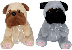 Piesek Mops Buldog 2 kolory - 25cm Szary - pluszak, maskotka