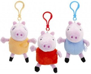 Brelok Świnka Peppa 3 modele - 12cm Czerwony - pluszak, maskotka