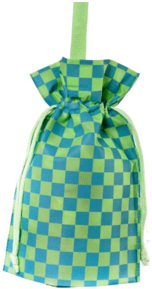 Worek torebka prezentowa w zieloną kratę - 30cm - pluszak, maskotka