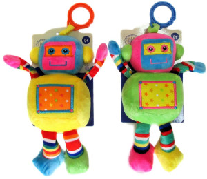 Robot pluszowy Grzechotka 2 kolory (Głos) - 23cm Zielony - pluszak, maskotka