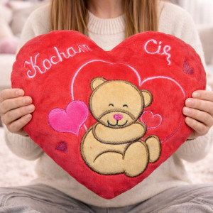 Poduszka Kocham Cię Miś Serce - 30cm - pluszak, maskotka