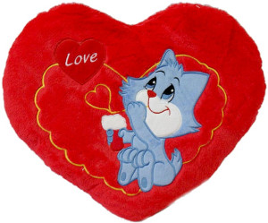 Poduszka Love Serce Kotek - 37cm - pluszak, maskotka