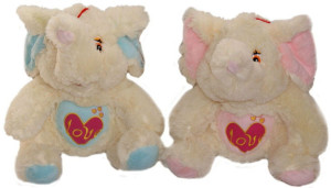 Słonik 2 kolory Słoń Love - 40cm Różowy - pluszak, maskotka