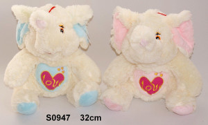 Słonik Love 2 kolory - 32cm Niebieski - pluszak, maskotka