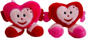 Poduszka Różowe Serce Love 2 kolory - 15cm Czerwony - pluszak, maskotka