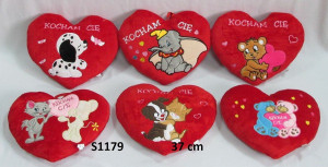 Poduszka Serce Kocham Cię Mix - 32cm Model 5 - pluszak, maskotka