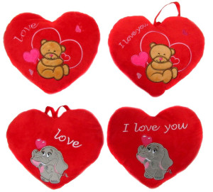 Poduszka Serce Love Miś Słoń 4 modele - 20cm Dowolny / Mix - pluszak, maskotka