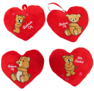 Poduszka Serce Love Miś 4 wzory - 20cm Dowolny / Mix - pluszak, maskotka