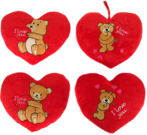 Poduszka Serce Miś Kocham Cię - 25cm Dowolny / Mix - pluszak, maskotka