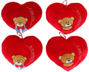 Poduszka Serce Miś Love 4 wzory - 48cm Dowolny / Mix - pluszak, maskotka
