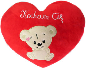 Poduszka serce miś Kocham Cię - 15cm - pluszak, maskotka