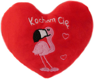 Poduszka Serce Flaming Kocham Cię - 15cm - pluszak, maskotka