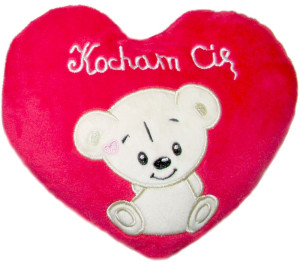 Poduszka serce miś Kocham Cię - 20cm - pluszak, maskotka