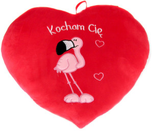 Poduszka Serce Flaming Kocham Cię - 20cm - pluszak, maskotka